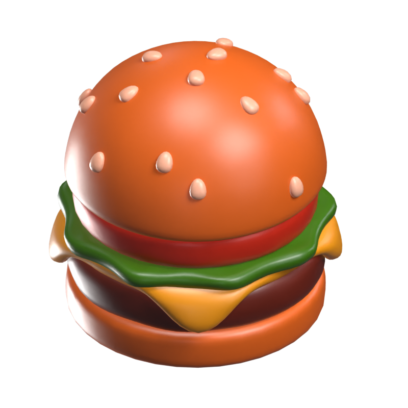 ハンバーガー 3D アイコンモデル