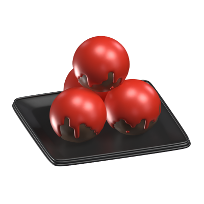 Meatballs On A Plate 3D Icon Model 3D Graphic