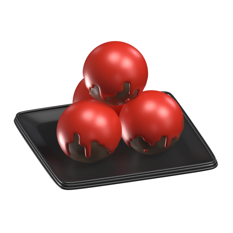 Meatballs On A Plate 3D Icon Model 3D Graphic