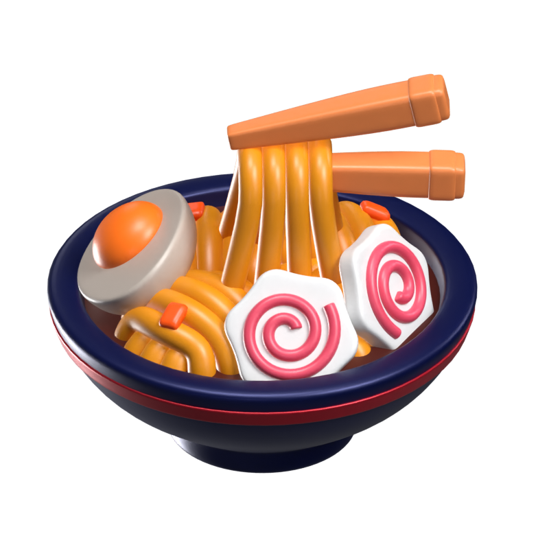 Un Tazón De Ramen Modelo Icono 3D 3D Graphic