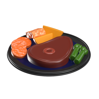 3D Steak Food Icon Model 3D Graphic