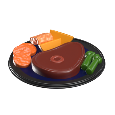 icono 3d de un filete de carne 3D Graphic