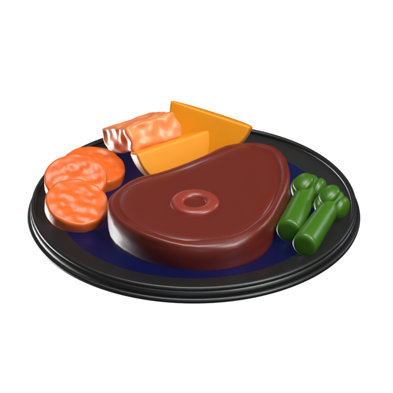 Modelo de ícone de comida de bife em 3D 3D Graphic