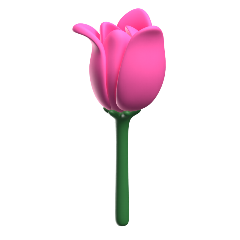 Tulip 3D Flower Icon Model