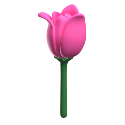 Tulip 3D Flower Icon Model 3D Graphic