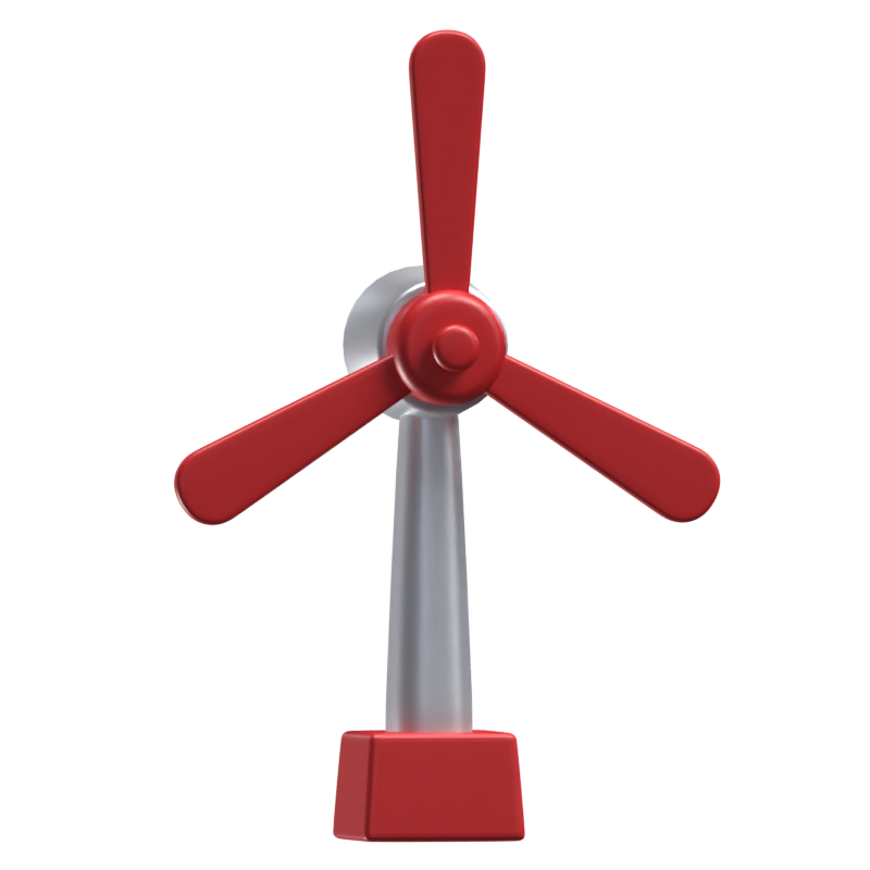 Simple Windmill 3D Icon Model