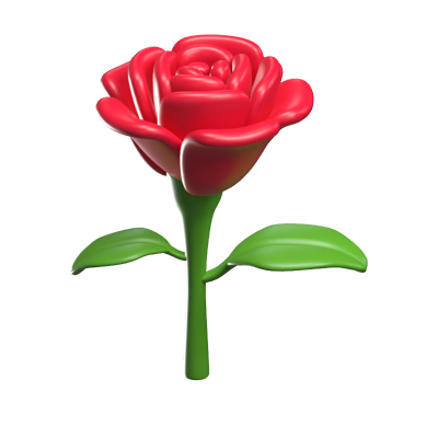 3D Rose Flower Model 3D Graphic