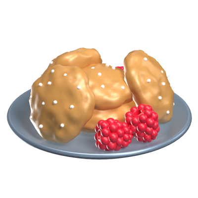 3D Poffertjes Food Icon 3D Graphic