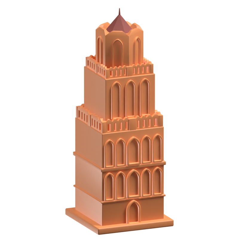 Dom Tower 3D Gebäude Icon Modell