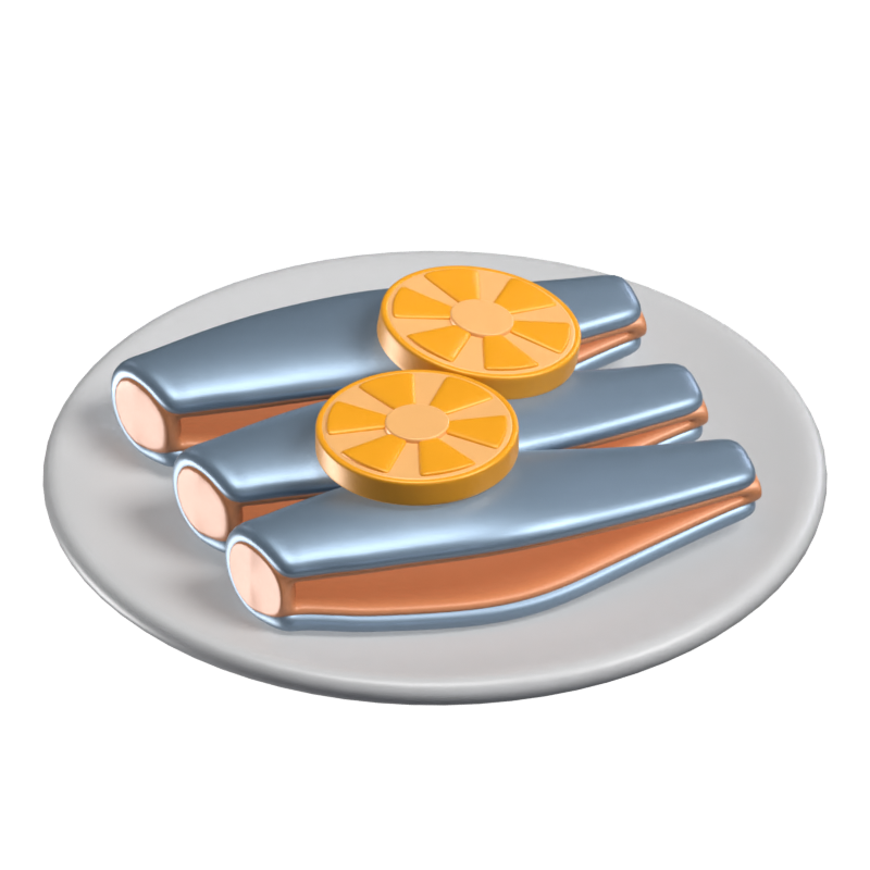 Hering 3D-Lebensmittel-Symbol-Modell