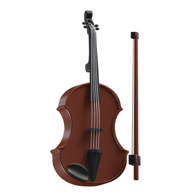 Fiddle 3D Music Instrument Icon Model 3D Graphic