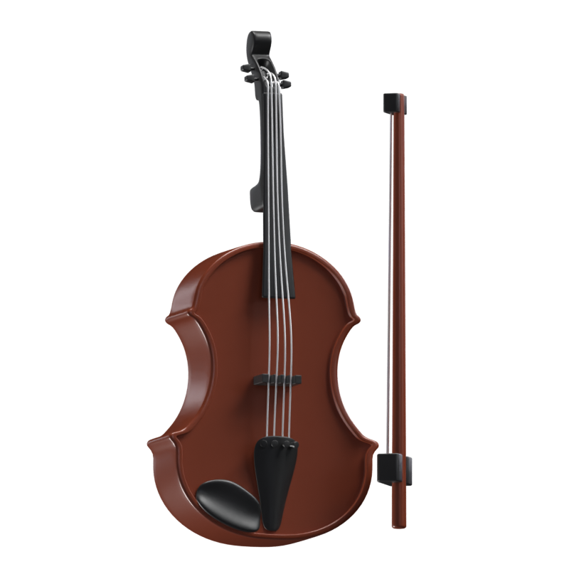 Fiddle 3D Music Instrument Icon Model