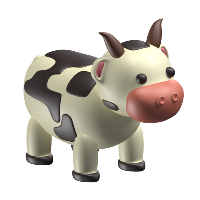 Cow 3D Animal Icon Model 3D Graphic