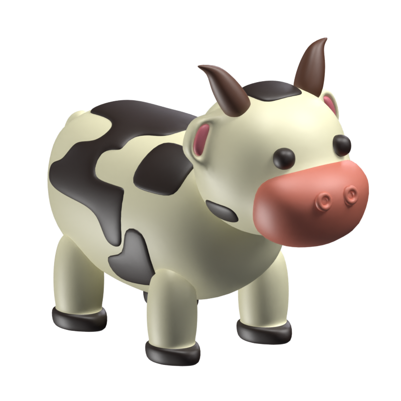 Cow 3D Animal Icon Model