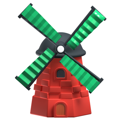 Windmill 3D Icon Model 3D Graphic
