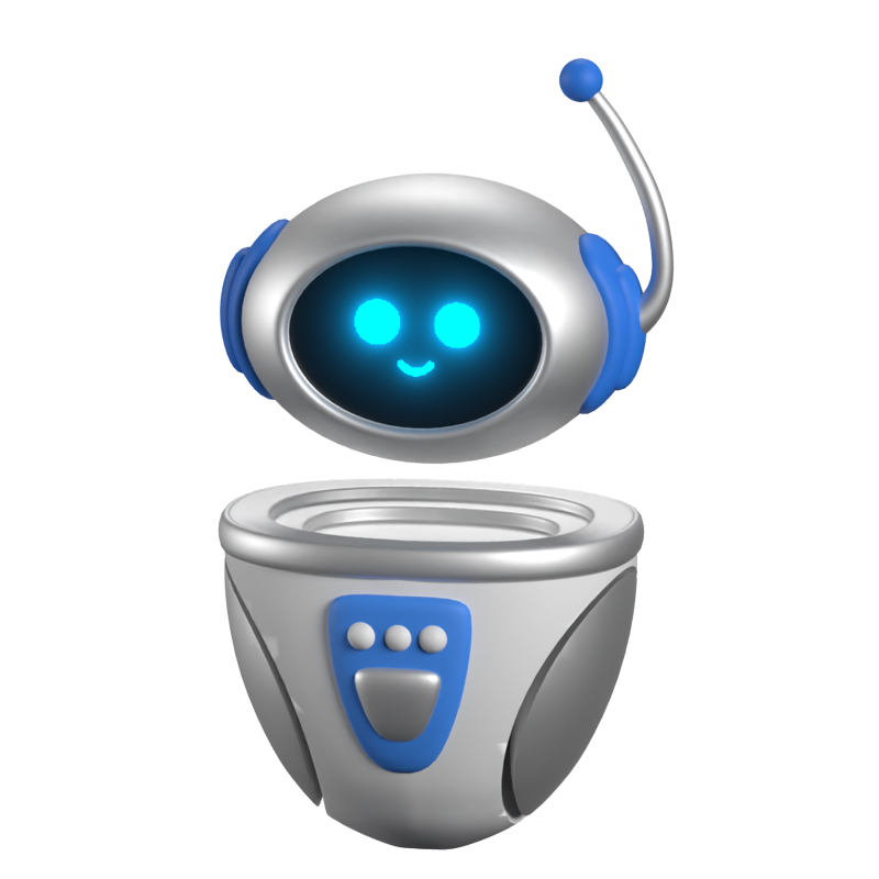 Futuristic Android Robot 3D Animated Icon 3D Graphic