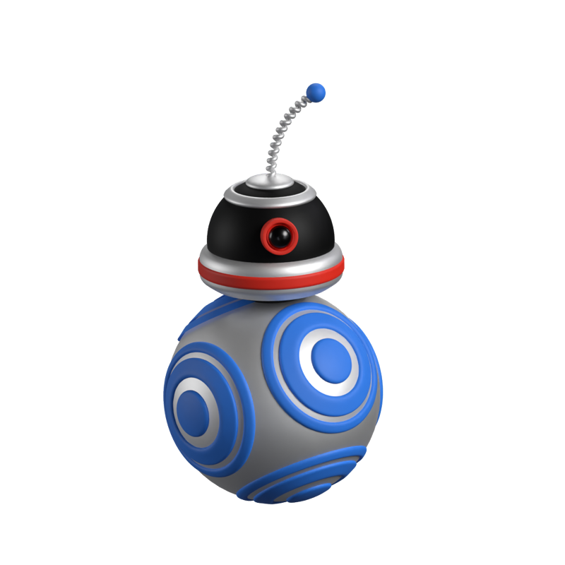 Personal Droid 3D Animated Icon 3D Graphic