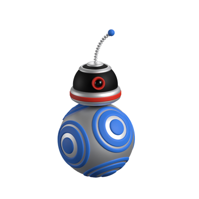 Personal Droid 3D Animated Icon 3D Graphic
