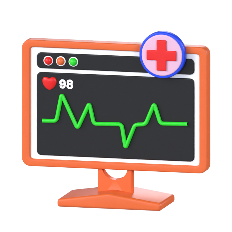 Modelo 3D de eletrocardiograma