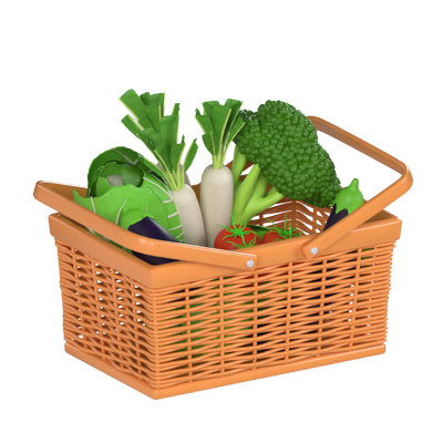 Vegetables Basket 3D Model 3D Graphic