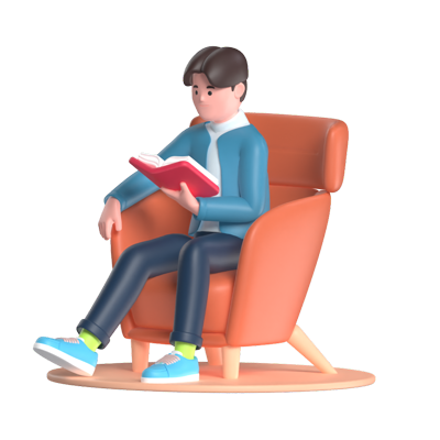 Reading Book 3D Graphic