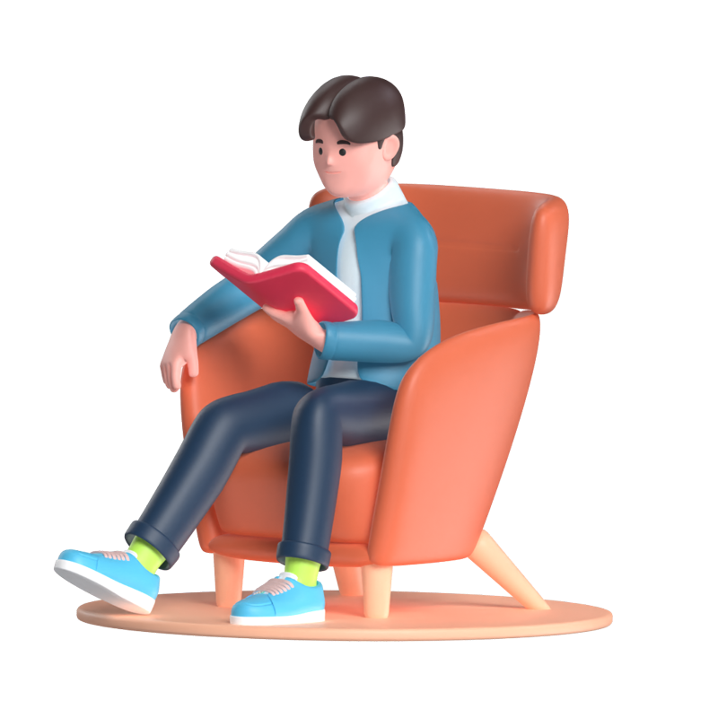 Reading Book 3D Illustration