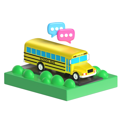 School Bus 3D Graphic