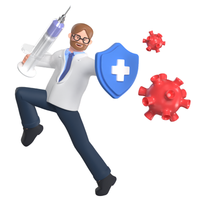 doctor fight virus 3D Graphic