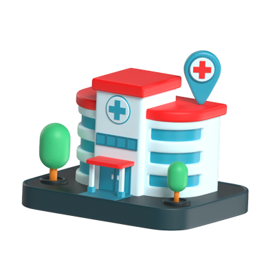 localização do hospital 3D Graphic