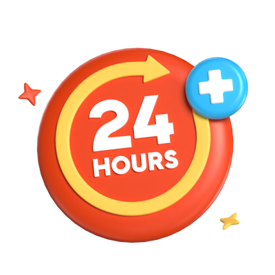 24 Hours Service 3D Graphic