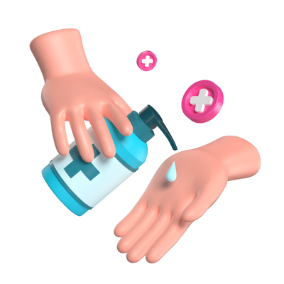 Hand Sanitizer 3D Graphic