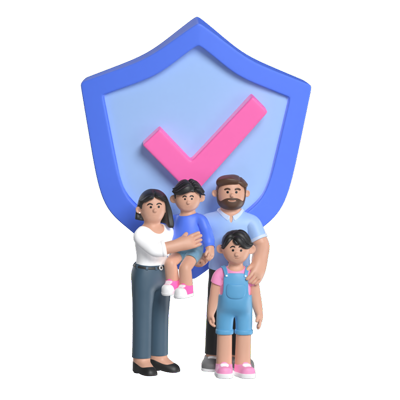 Family Insurance 3D Graphic