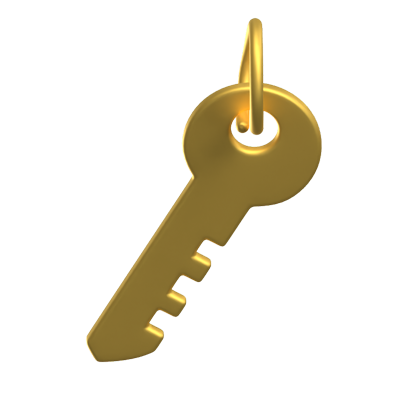 Key 3D Icon For Real Estate 3D Graphic