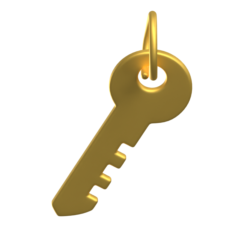 Key 3D Icon für Immobilien 3D Graphic