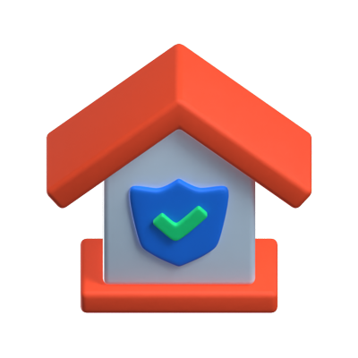 Home Security 3D Icon For Real Estate 3D Graphic