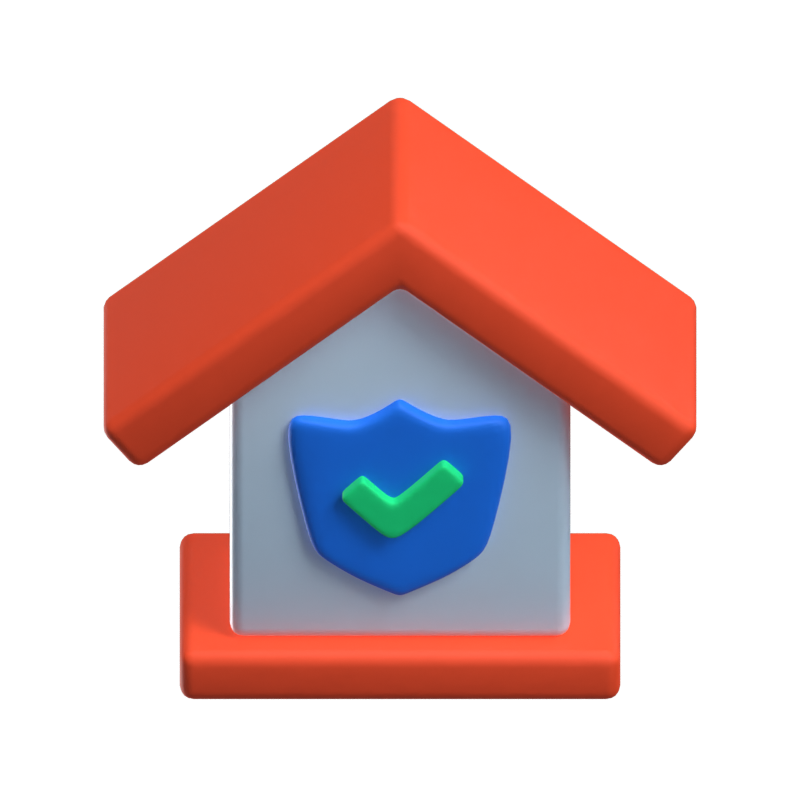 Icono 3D de seguridad para inmobiliarias