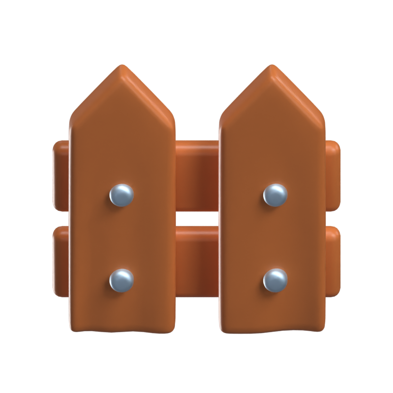 Fence 3D Icon For Real Estate 3D Graphic