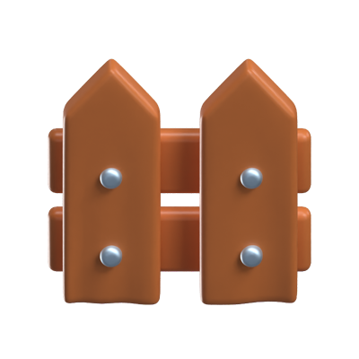Fence 3D Icon For Real Estate 3D Graphic
