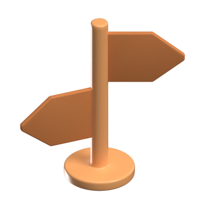 Direction Board Sign 3D Icon For Real Estate 3D Graphic