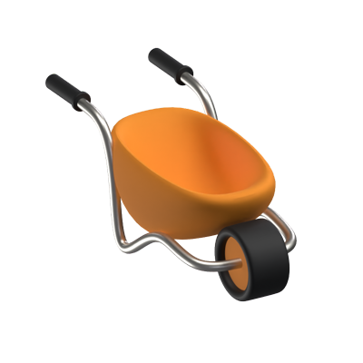 Wheel Barrow 3D Icon For Real Estate 3D Graphic
