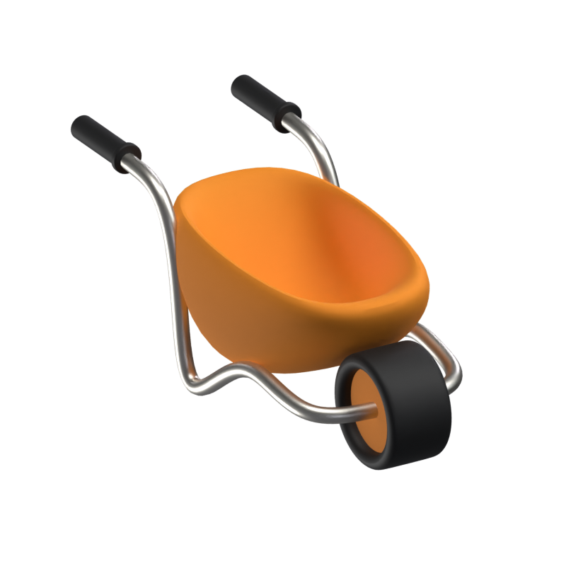 Wheel Barrow 3D Icon For Real Estate 3D Graphic