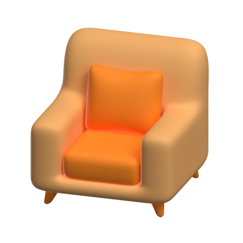 Sofa 3D House Furniture Icon With Pillows 3D Graphic