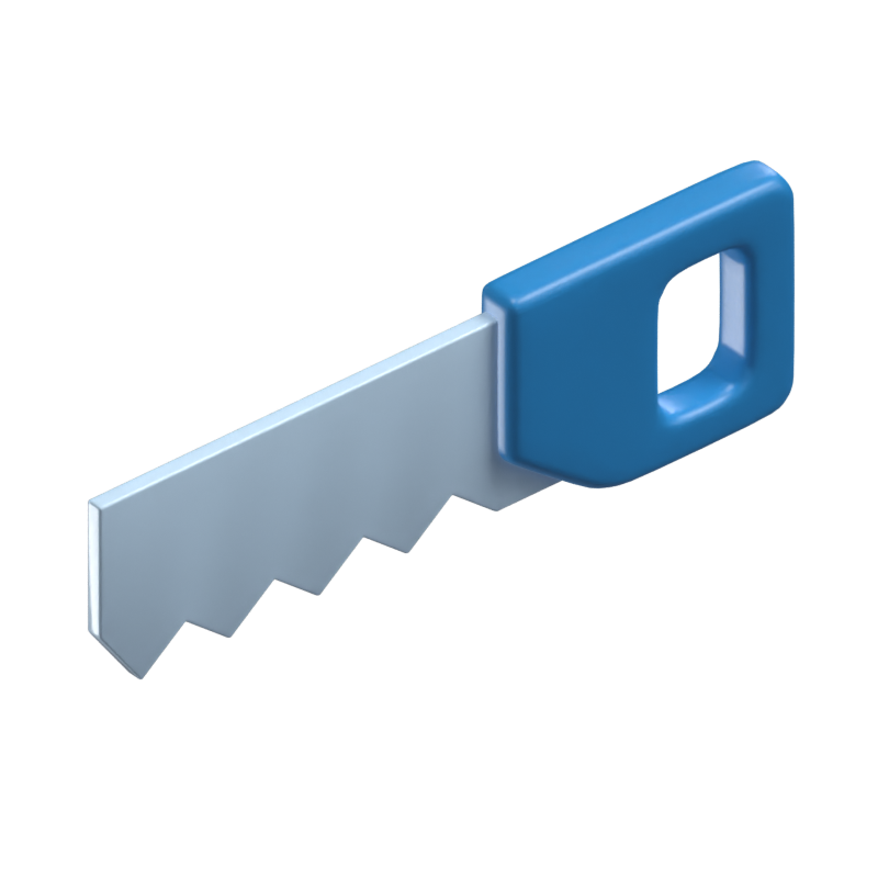 Hand Saw 3D Icon For Construction 3D Graphic