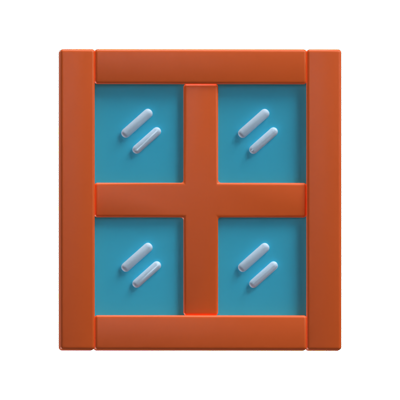 Window 3D Icon For Real Estate 3D Graphic