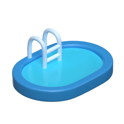 Swimming Pool 3D Icon For Real Estate 3D Graphic