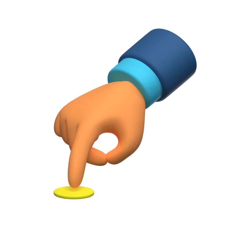 Hand Tapping A Button 3D Icon 3D Graphic