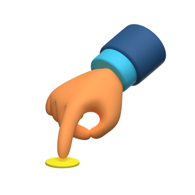 Hand tippen eine Taste 3D-Symbol 3D Graphic