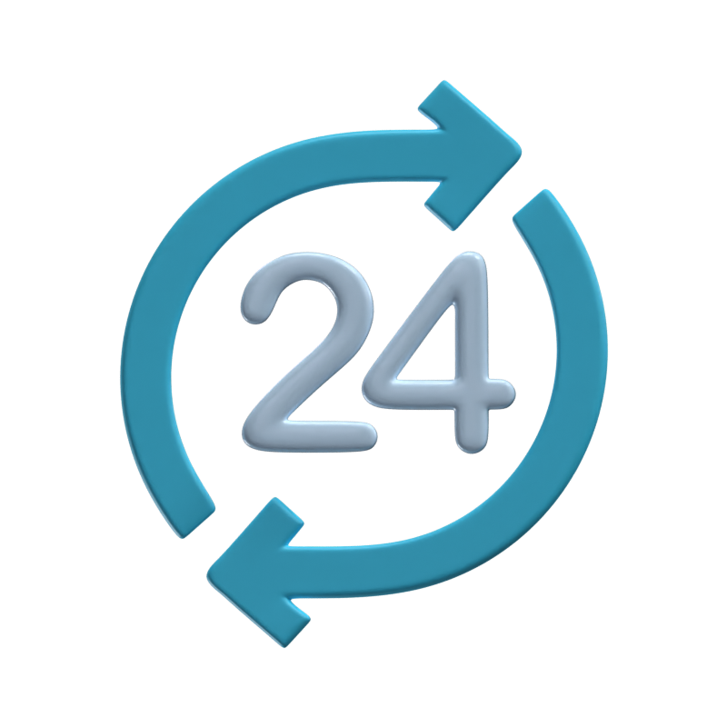 24 Hours Sign 3D Icon Model 3D Graphic