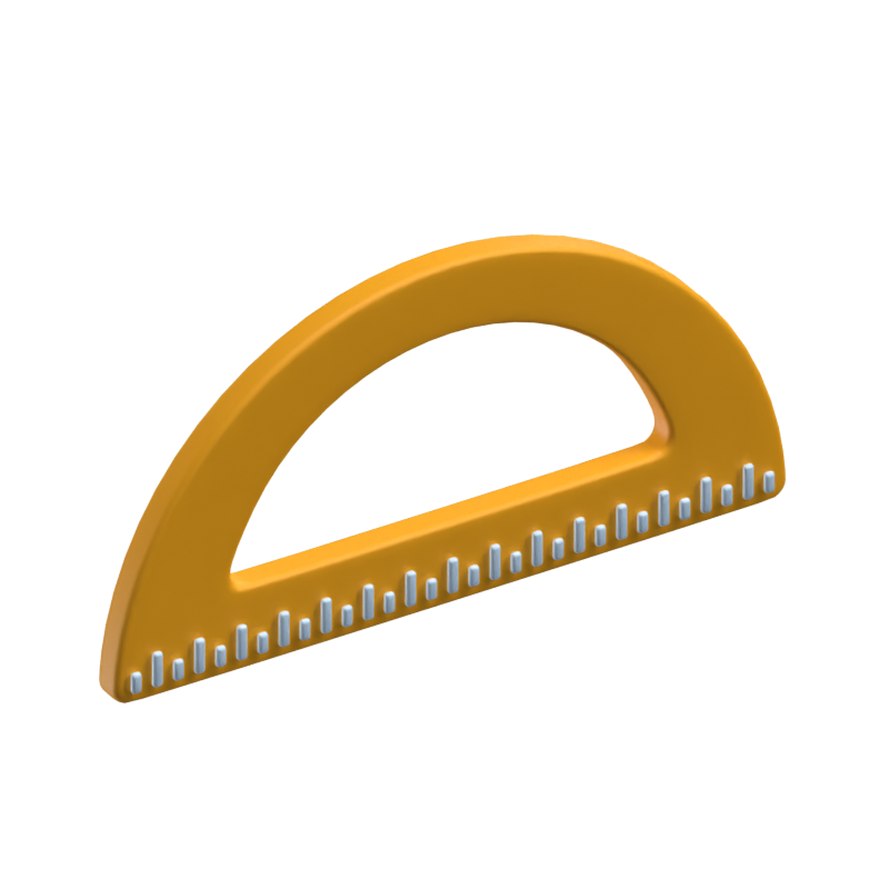 Protractor 3D Icon For Real Estate 3D Graphic