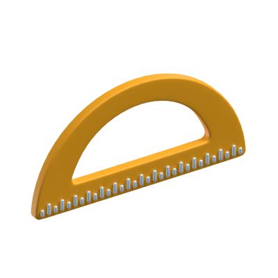 Protractor 3D Icon For Real Estate 3D Graphic
